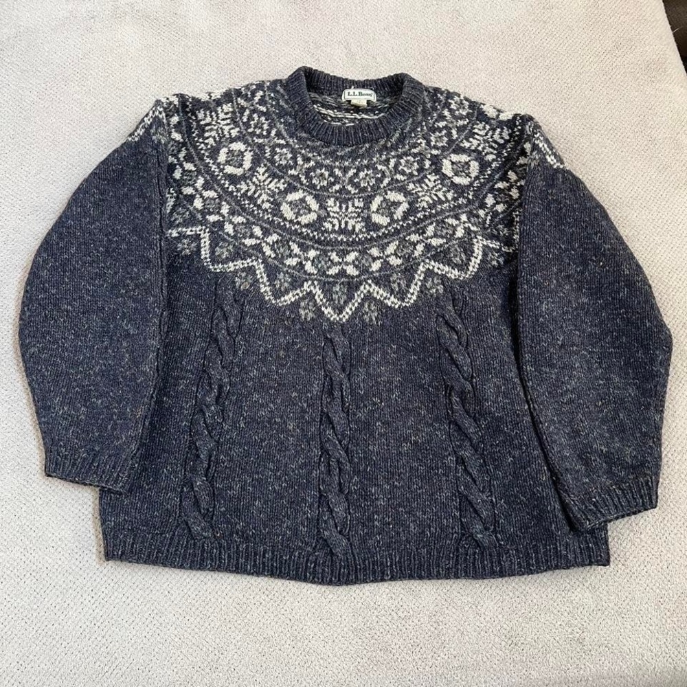 Vintage 1990s L.L. Bean winter knit sweater Size XL